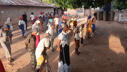 Community dance gathering brings together women and children in Akwanga