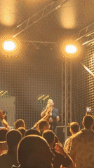 Female singer performs evening concert in Plovdiv, Bulgaria