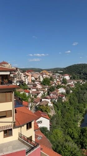 Sunny afternoon around Veliko Tarnovo's hillside streets and rooftops