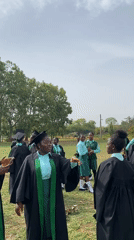Graduates gather on campus field in Bukuru, Nigeria