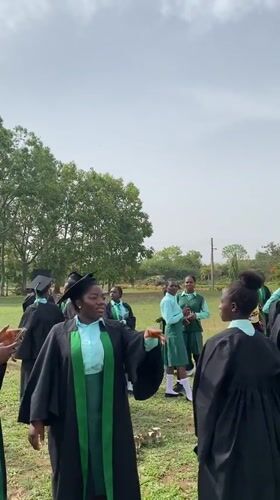 Graduates gather on campus field in Bukuru, Nigeria