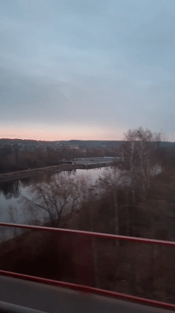 River view captured from red bridge in Yakhroma