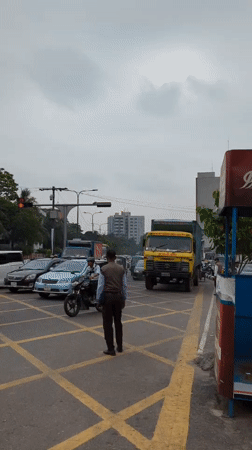 Morning rush hour traffic documented across Dhaka streets