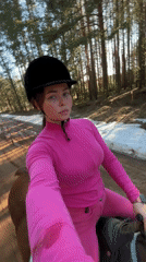 Woman horseback riding captured on video in rural Russia