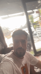 Man takes selfie in North Kuta barbershop
