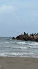 Morning beach activities captured at Kiryat Yam Mediterranean shore