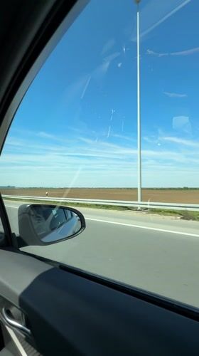 Highway traffic recorded near Dobanovci on sunny April morning