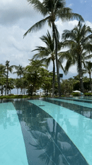 Resort pool scene captured at tropical Vietnam destination