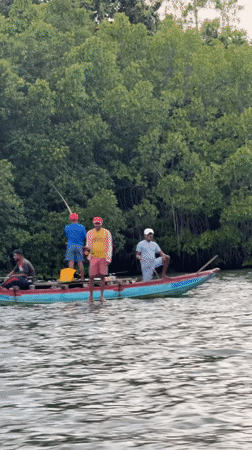 Four men spotted on wooden boat in Koggala river