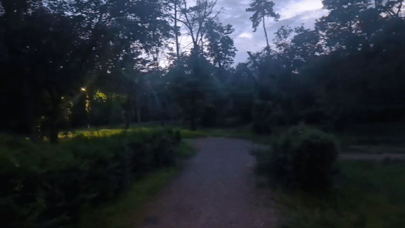 Empty park observed during evening hours, no activity recorded