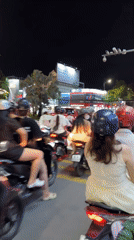 Heavy motorbike traffic captured on video in Vietnam