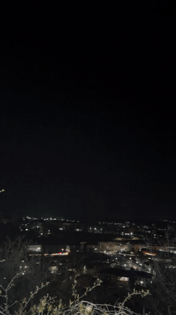Nighttime scenes captured around Lovech monument and cityscape