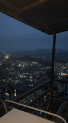 Evening rainfall observed from balcony in Sochi, Russia