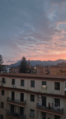 European city at golden hour, streets and skyline