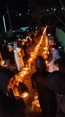 Candlelit procession with food baskets held in Geamăna, Moldova