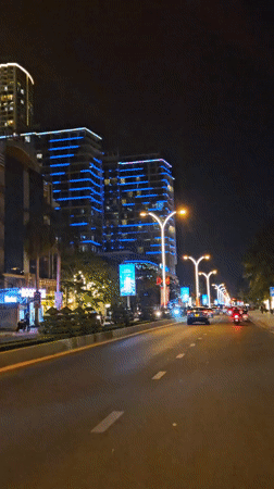 Nighttime urban scenes documented in Nha Trang, Vietnam