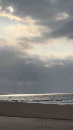 Stormy light over Knokke-Heist beach on a July afternoon