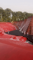 Krasnodar park fountains and light installations at dusk