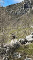 Hiker observed moving through mountainous terrain near Donji Pobori