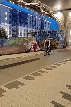 Saint Petersburg waterfront and skate park at dusk