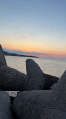 Sunset captured over Black Sea at Varna coastal defenses