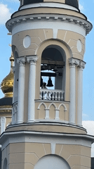 Bell ringer operates Moscow church tower bells