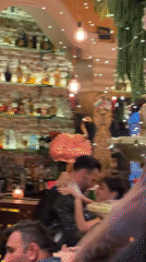 Sofia celebration features dancing couple, soccer viewing, festive decorations