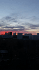 Vibrant sunset recorded over Moscow skyline Friday evening