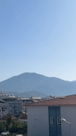 Morning aircraft activity recorded over Fethiye, Turkey scenic views