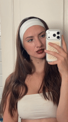 Bathroom mirror selfies in Sharm El Sheikh, bold makeup look