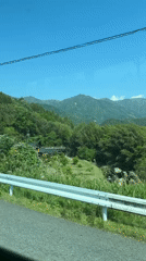 Morning drive captures scenic green landscape in Nakatsugawa, Japan