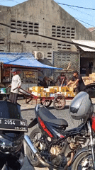 Street commerce in full swing on a Karawang morning