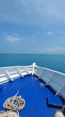 Ferry deck views captured during morning voyage near Baan Tai