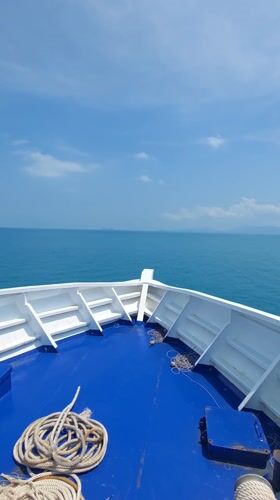 Ferry deck views captured during morning voyage near Baan Tai