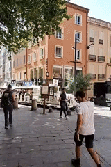 Sunny morning in Perpignan's historic city center