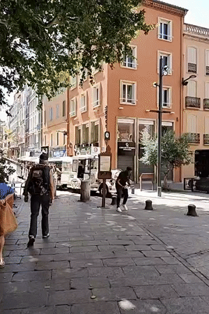 Sunny morning in Perpignan's historic city center