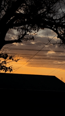 Sunset captured behind urban silhouettes in Simferopol