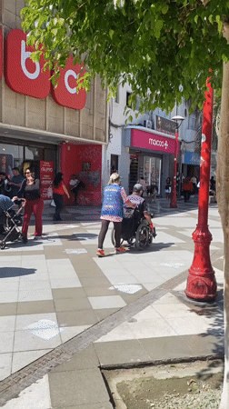 Pedestrians observed on downtown street in Arica, Chile