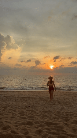 Sunset beach scenes captured at Mai Khao, Thailand