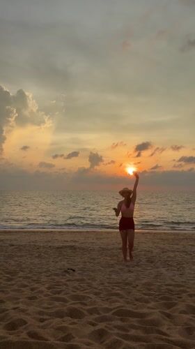 Sunset beach scenes captured at Mai Khao, Thailand