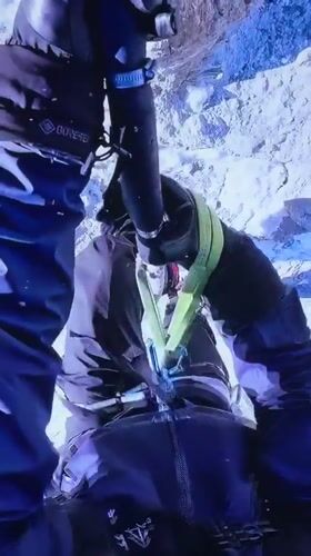 Ice climber documented in evening session in Varna, Bulgaria
