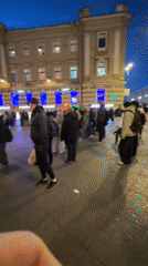 Evening street life captured in Sankt-Peterburg during twilight