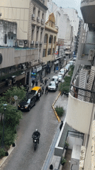 Street scene captured from balcony in Buenos Aires