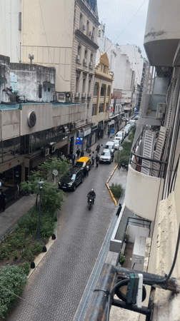 Street scene captured from balcony in Buenos Aires