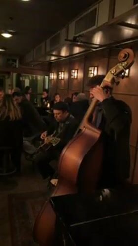 Evening social gathering with live music captured in Tel Aviv