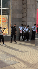 Street musicians perform near Sofia landmarks