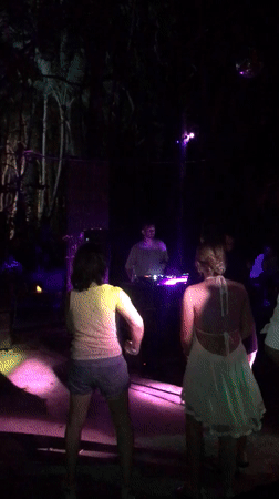 Small outdoor dance party held in Baan Mae Nam, Thailand