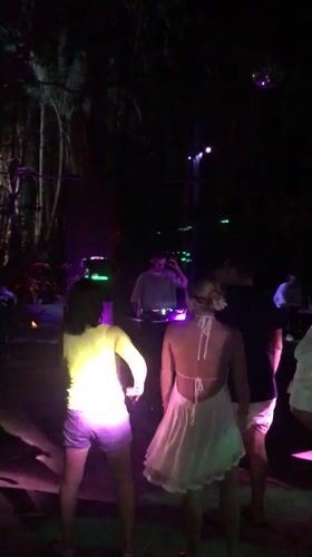 Small outdoor dance party held in Baan Mae Nam, Thailand