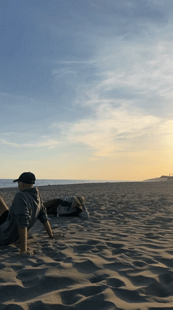 Sunset beach activities documented at Montenegro's Velika Plaža