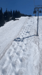 Evening skiing activity observed on Whistler slopes